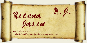 Milena Jašin vizit kartica